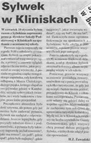 "Sylwek w Kliniskach" - Gazeta Goleniowska z dn. 11.01.2002